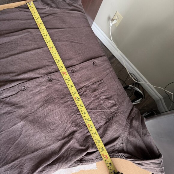 3/$20, Pierre Cardin Men Dark Brown Long Sleeves Shirt, 100% Cotton Size L - Picture 8 of 9